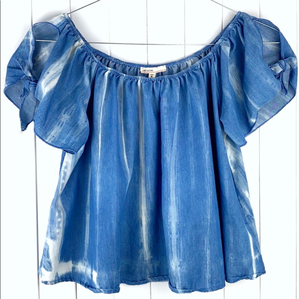 Love Culture Denim Off the Shoulder Top. M…